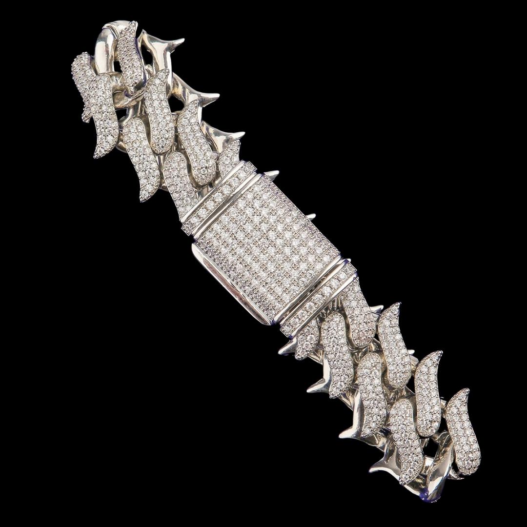 17MM Sword Shaped Choker Miami Cuban Necklace Bracelet Set