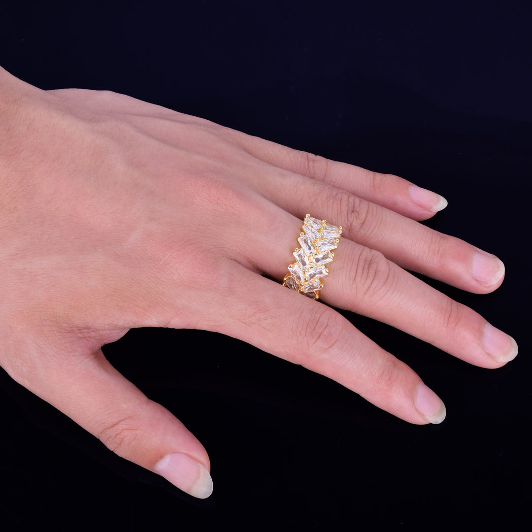 Baguette Edition Full Cluster Iced Out Diamond Ring