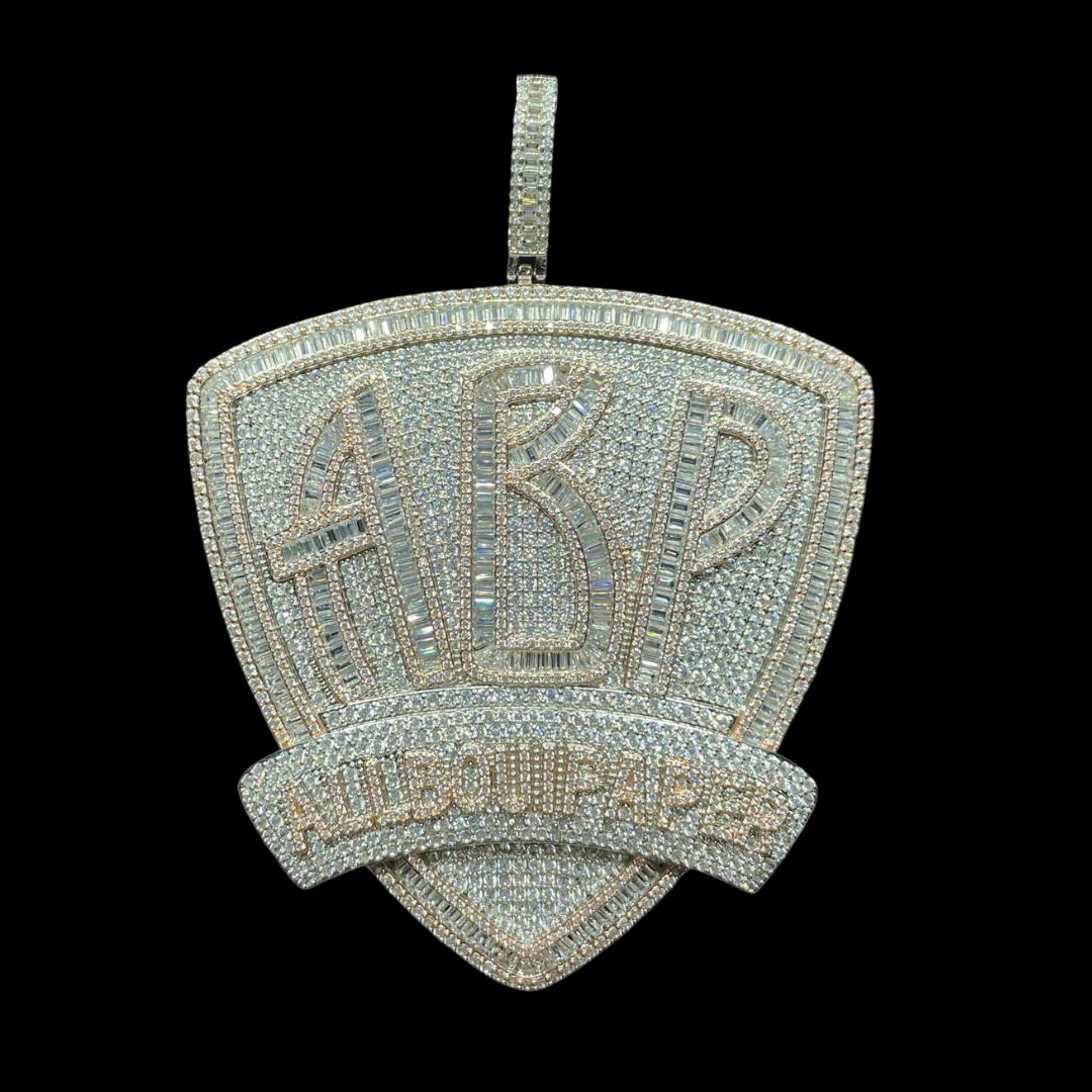 ABP All About Paper Iced Out Letter Diamond Pendant