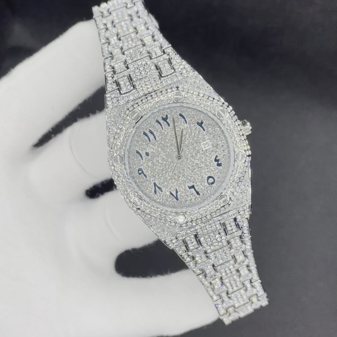 NEW | Special Bustdown Arabic Dial Iced Out VVS Watch