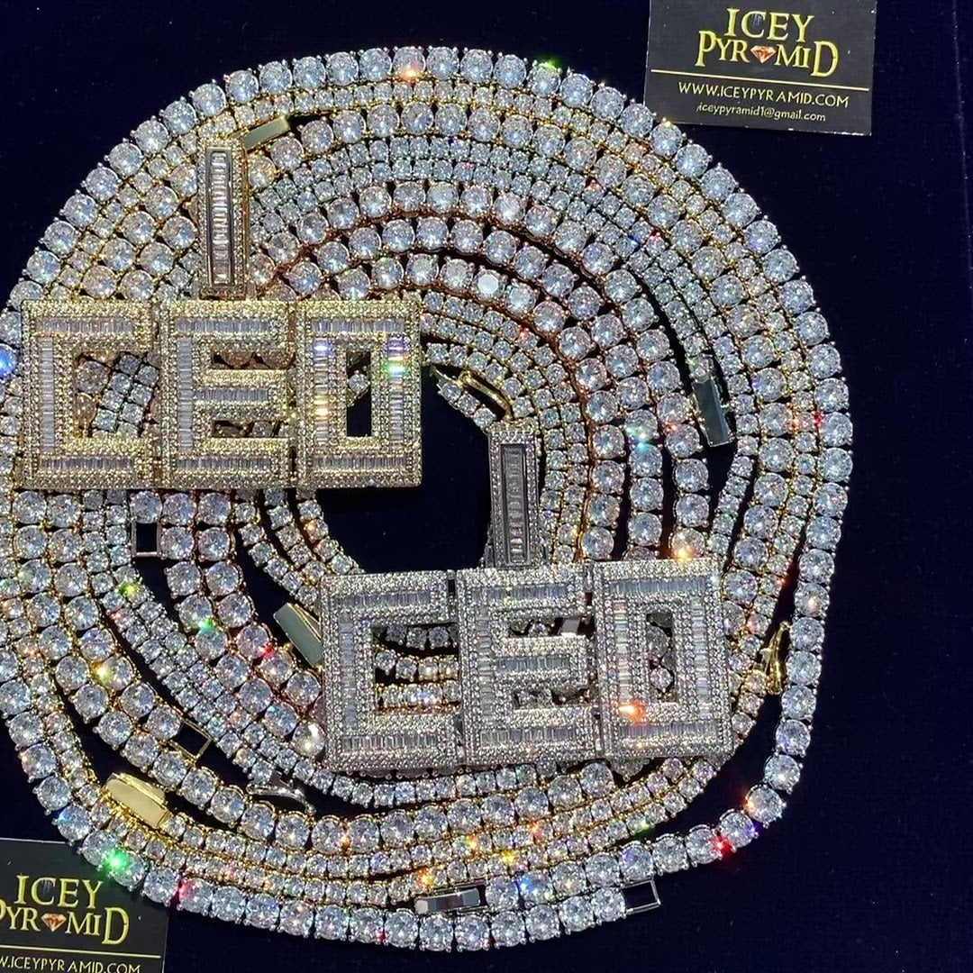 CEO Iced Out Letter Diamond Pendant