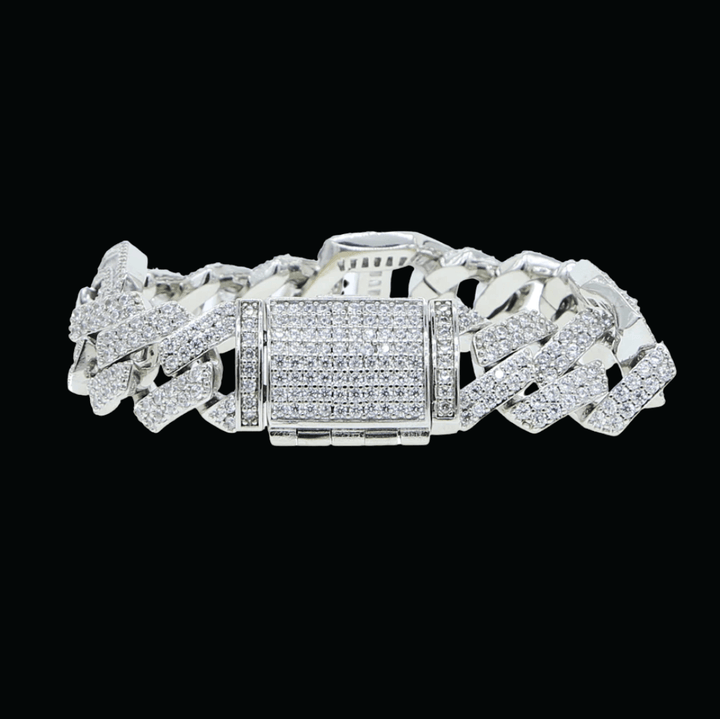 15MM Micro Paved Baguette CZ Cuban Bracelet - Icey Pyramid