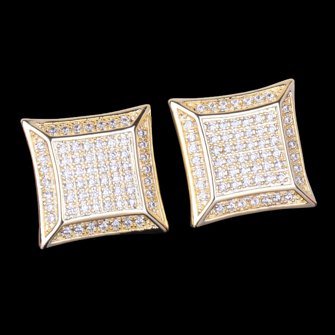 15MM Unique Style Iced Out Unisex Stud Earrings