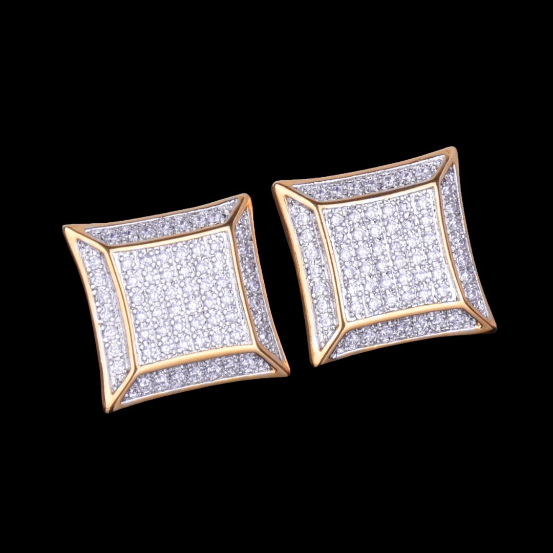 15MM Unique Style Iced Out Unisex Stud Earrings