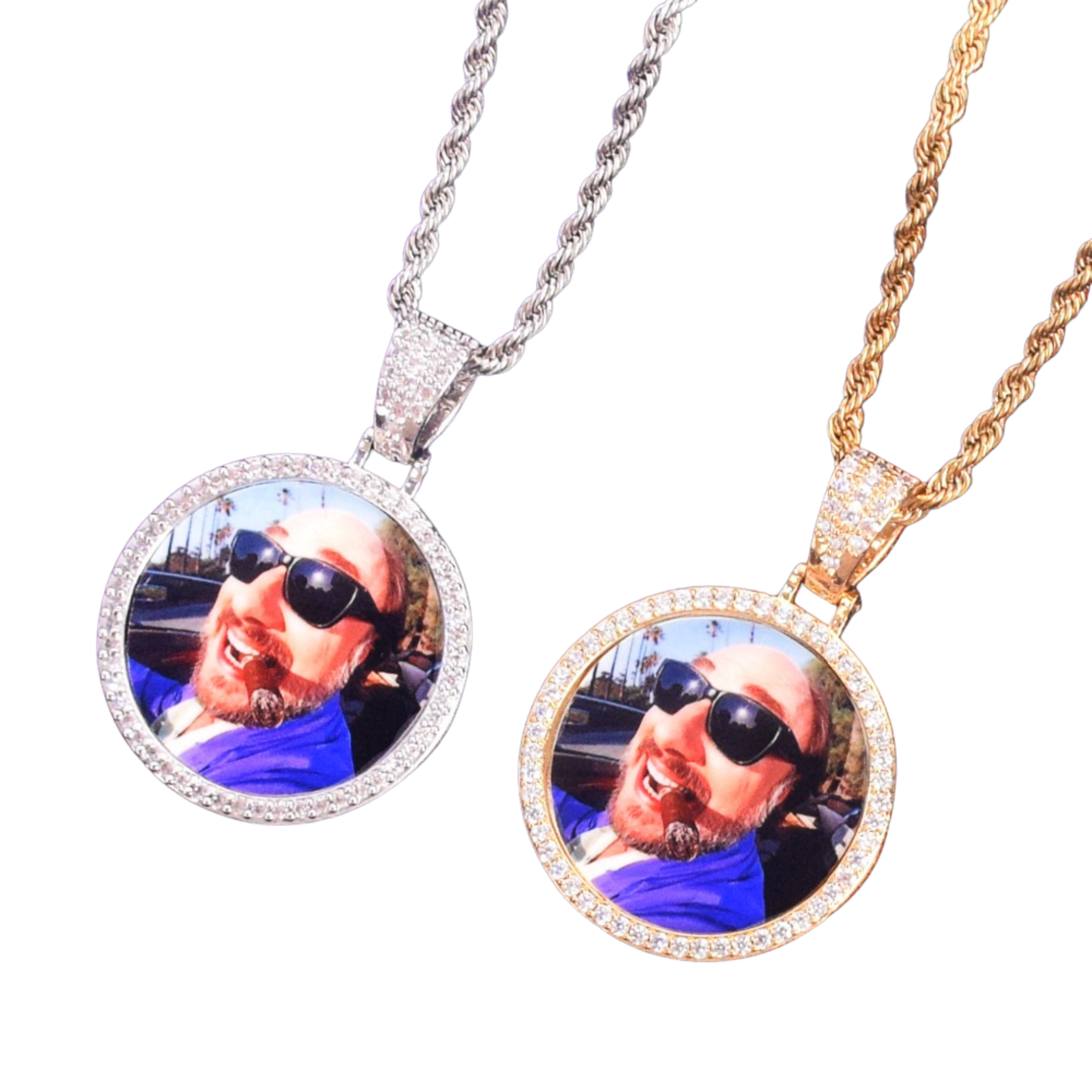 Round Tennis Custom Photo Picture Pendant Necklace