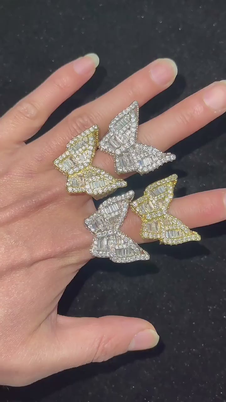 Butterfly Edition Baguette and Tennis Diamond Iced Out Ring