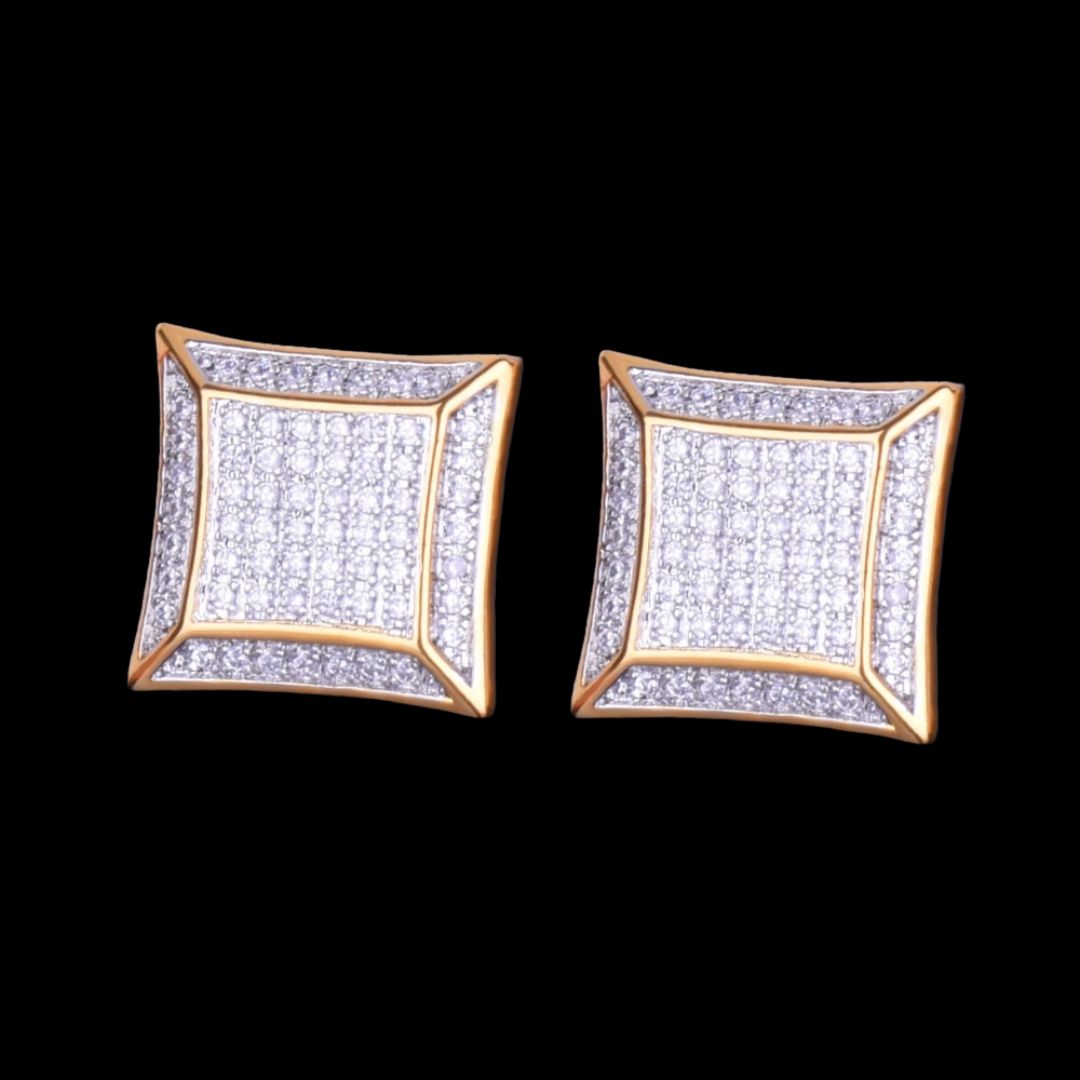 15MM Unique Style Iced Out Unisex Stud Earrings