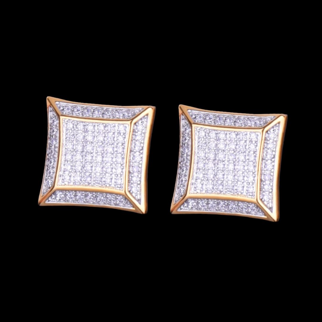 15MM Unique Iced Out Diamond Stud Earrings