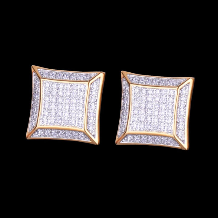15MM Unique Iced Out Diamond Stud Earrings