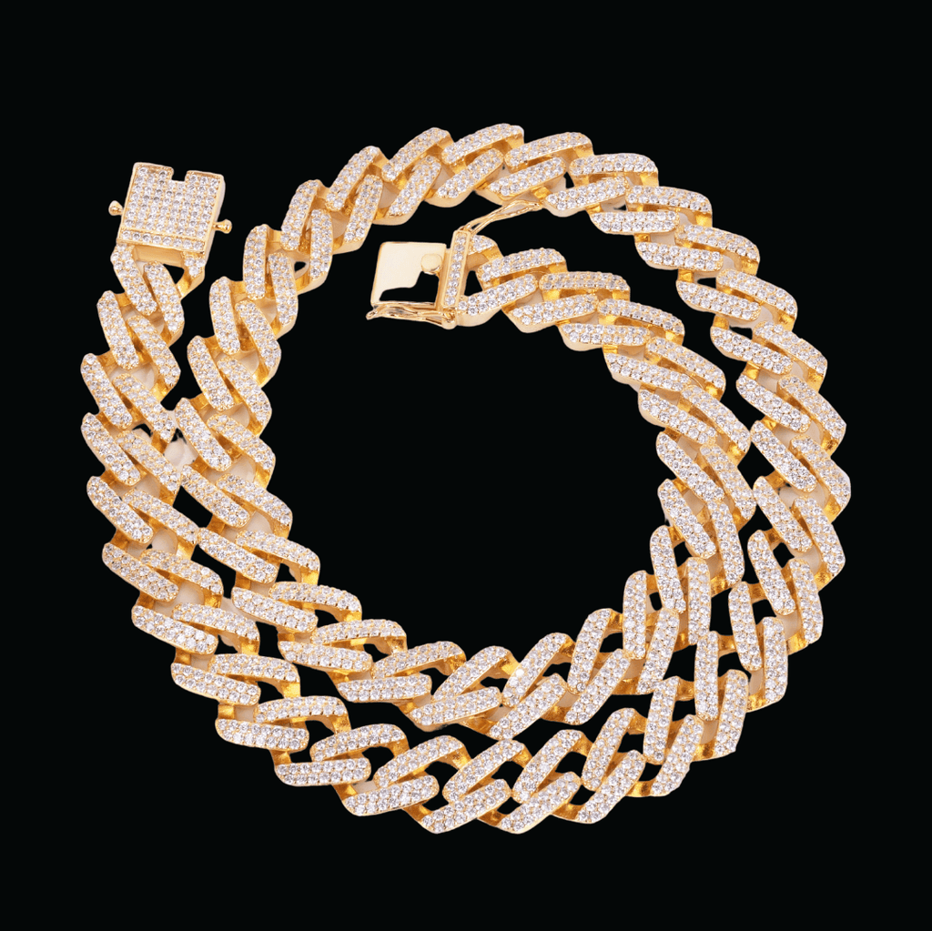 14MM Miami Cuban Link Iced Out Diamond Necklace Chain – Icey Pyramid