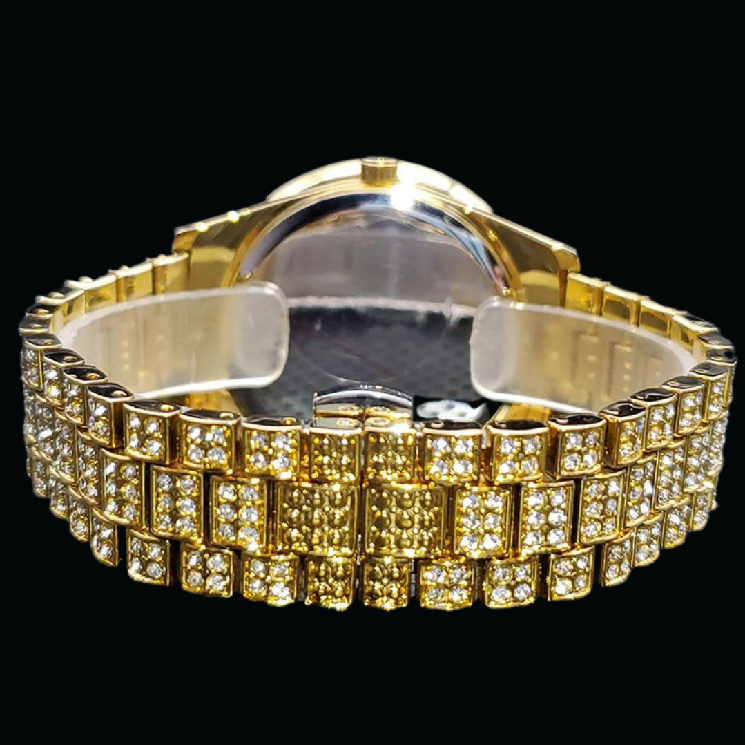 Bling Tennis Body Roman Numerals Iced Out Diamond Watch