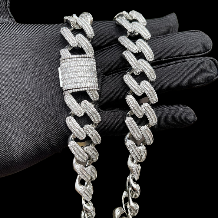 20MM Elegant Thin Setting Iced Out Diamond Necklace Chain