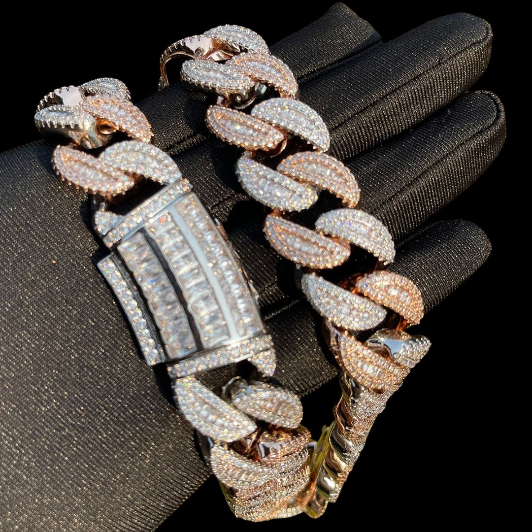 20MM Tennis-Baguette-Diamond Triple Edition Iced Out Chain Necklace