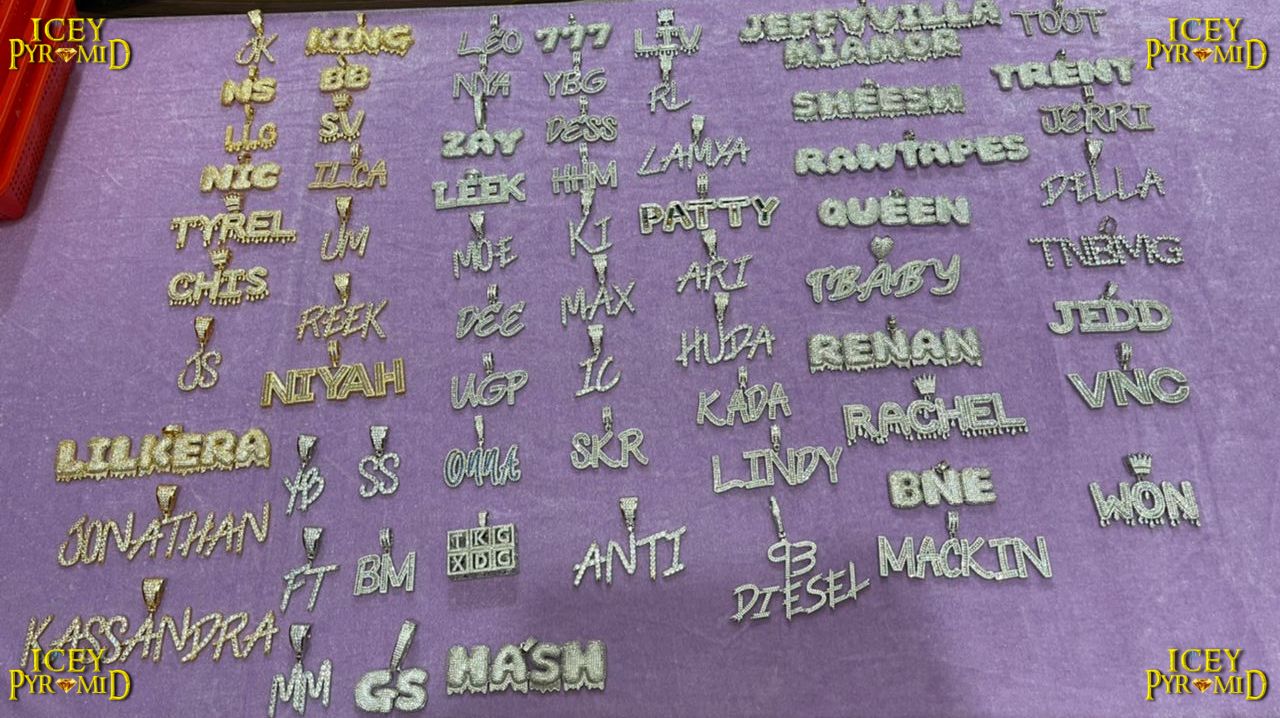Custom Real Gold Plated Baguette Name Chain Necklace