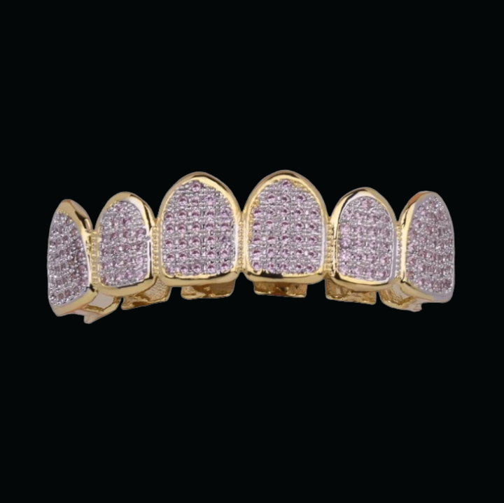 Purple Stones Iced Out Diamond Grillz