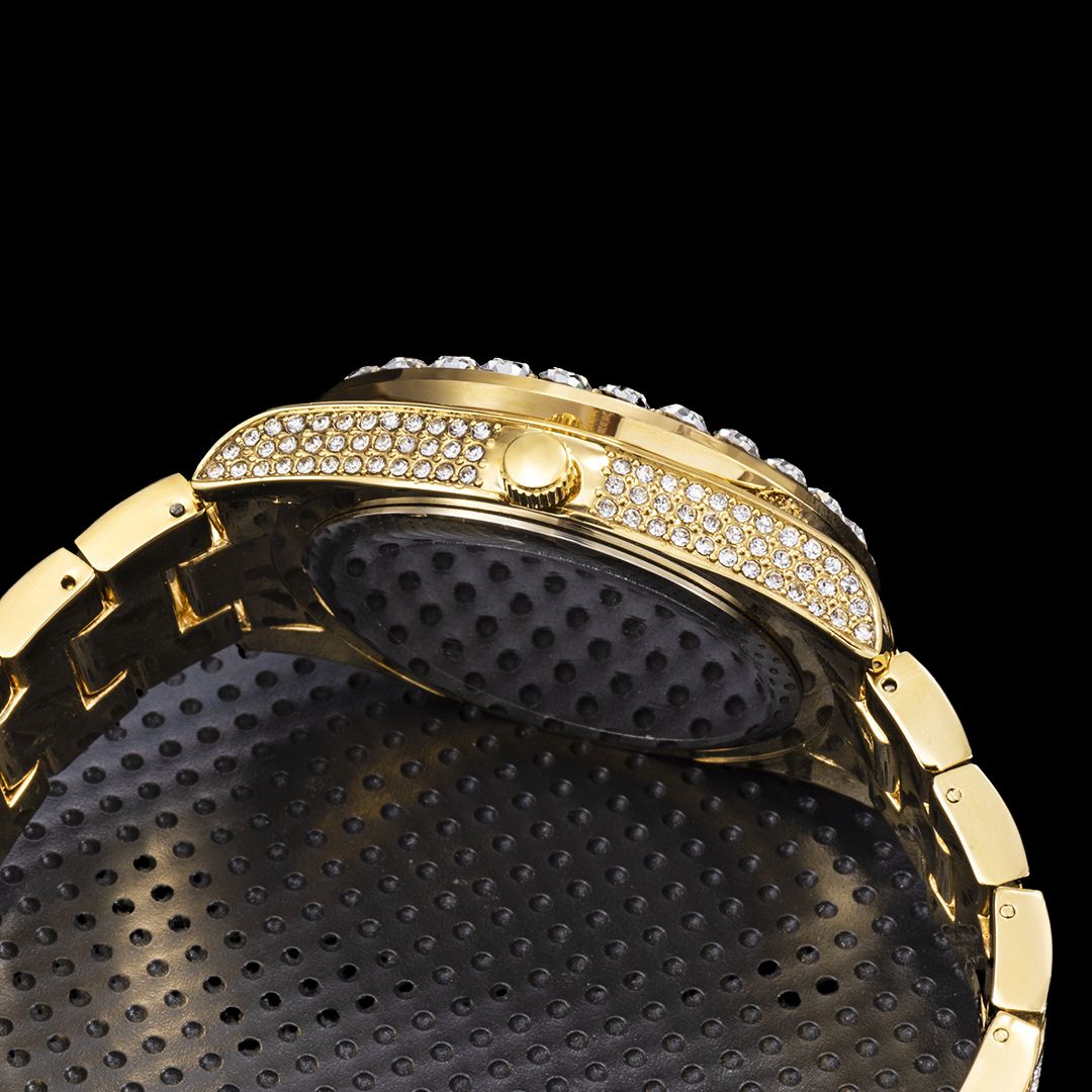 Double Diamond For Numerals and Cover Bling Iced Out Watch