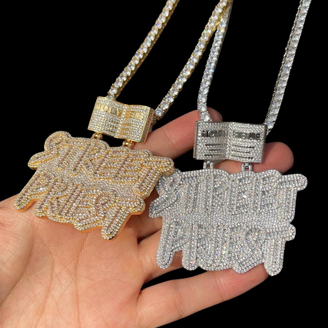 Street Priest Special Bail Iced Out Letter Diamond Pendant