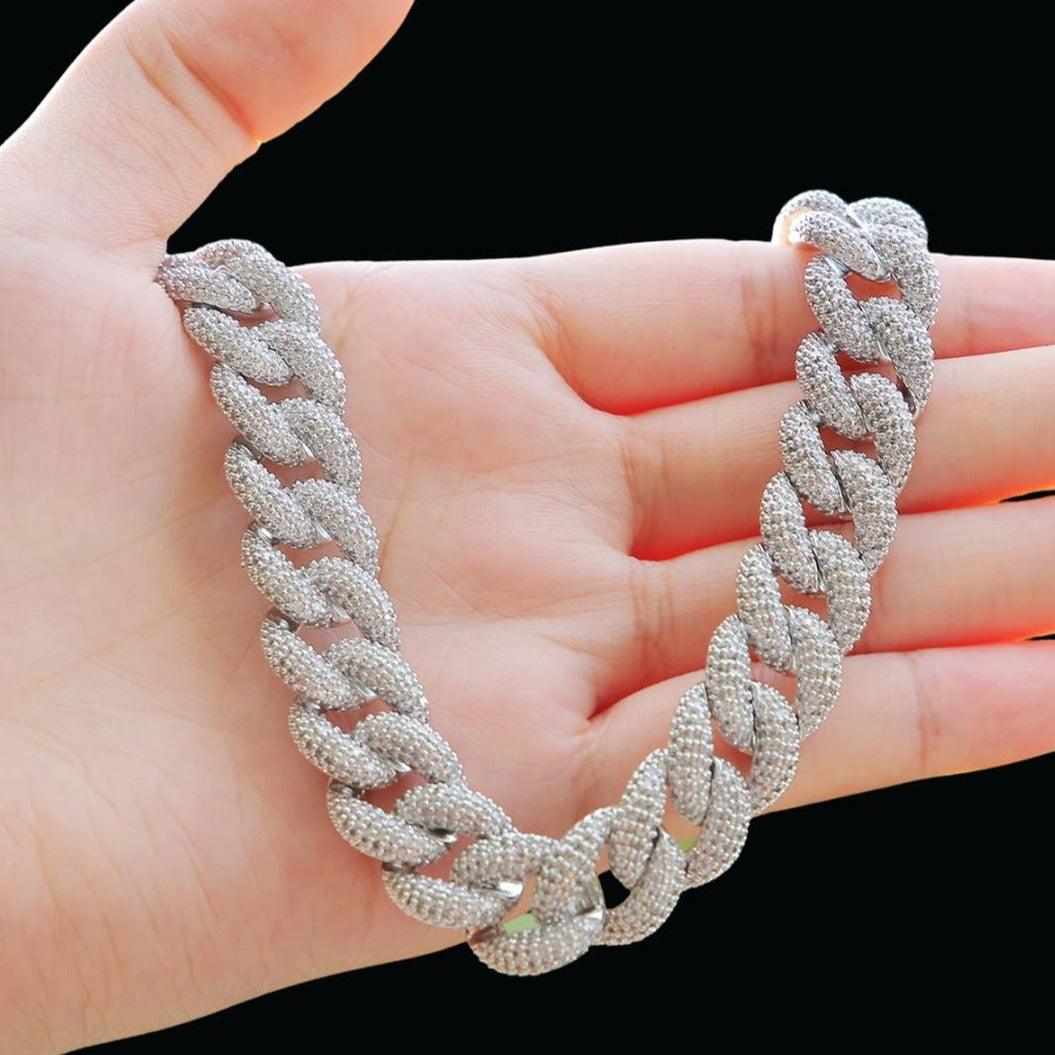 15mm Gold Plated  Miami Cuban Link Chain - Icey Pyramid