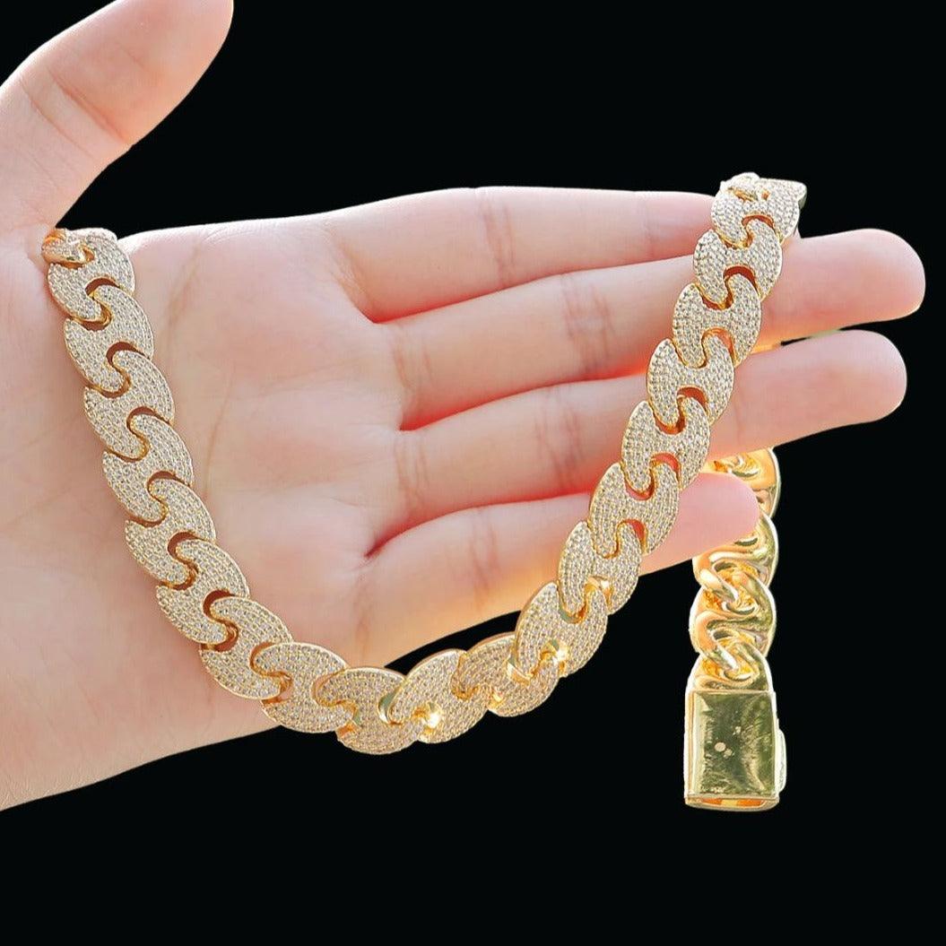 14mm Miami Cuban Chain Necklace - Icey Pyramid
