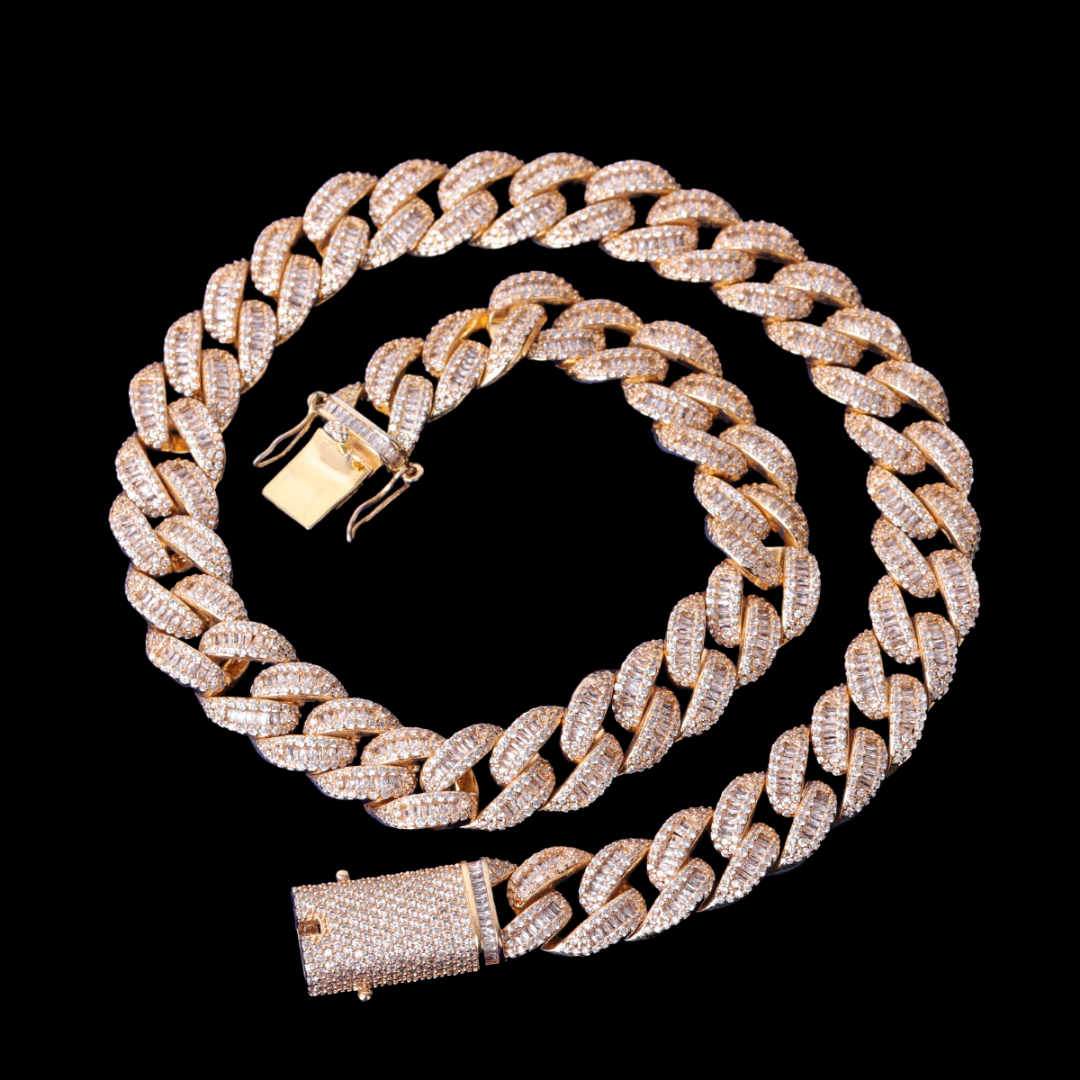 14MM Special Bail Classy Edition Cuban Link Iced Out Chain Necklace