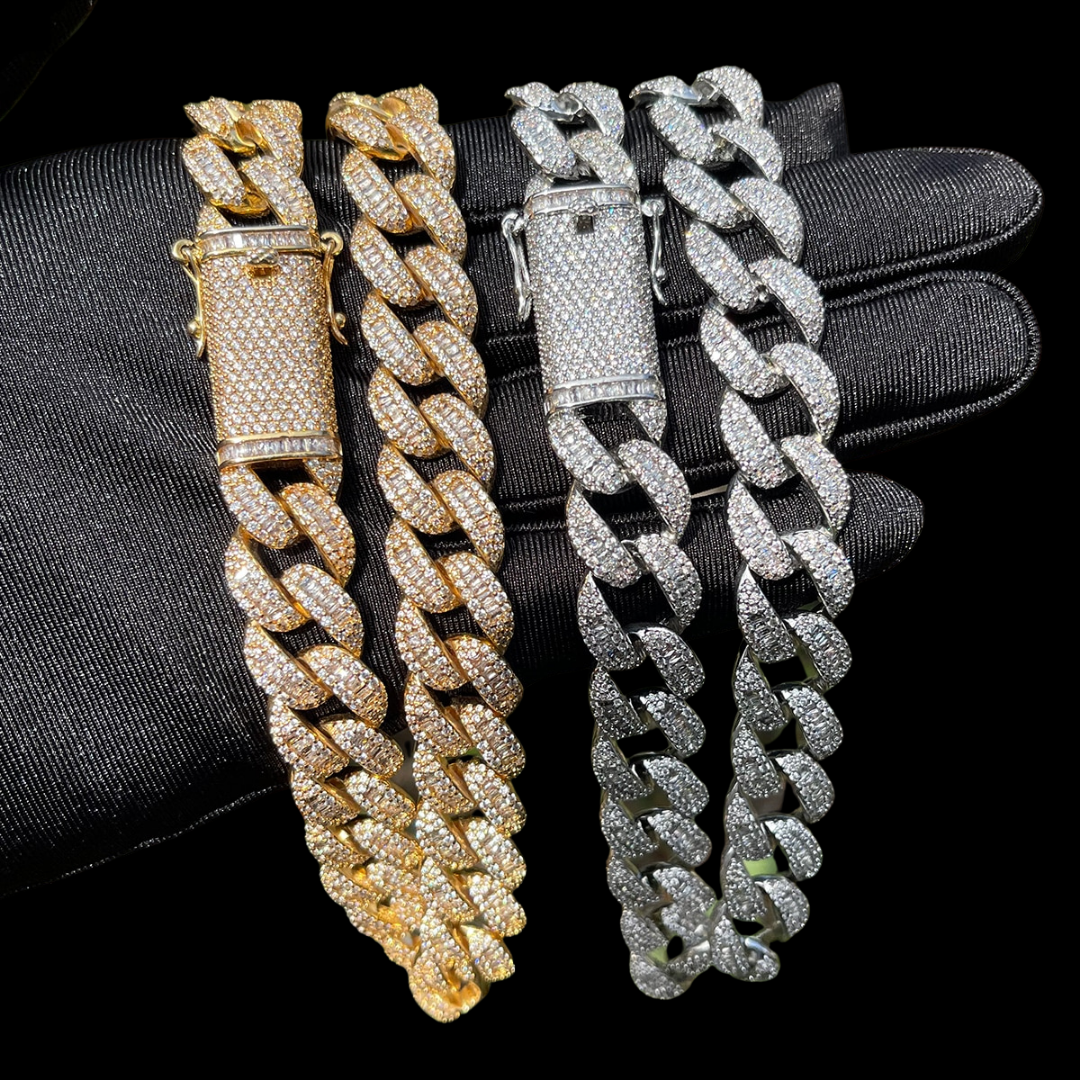 14MM Special Bail Classy Edition Cuban Link Iced Out Chain Necklace