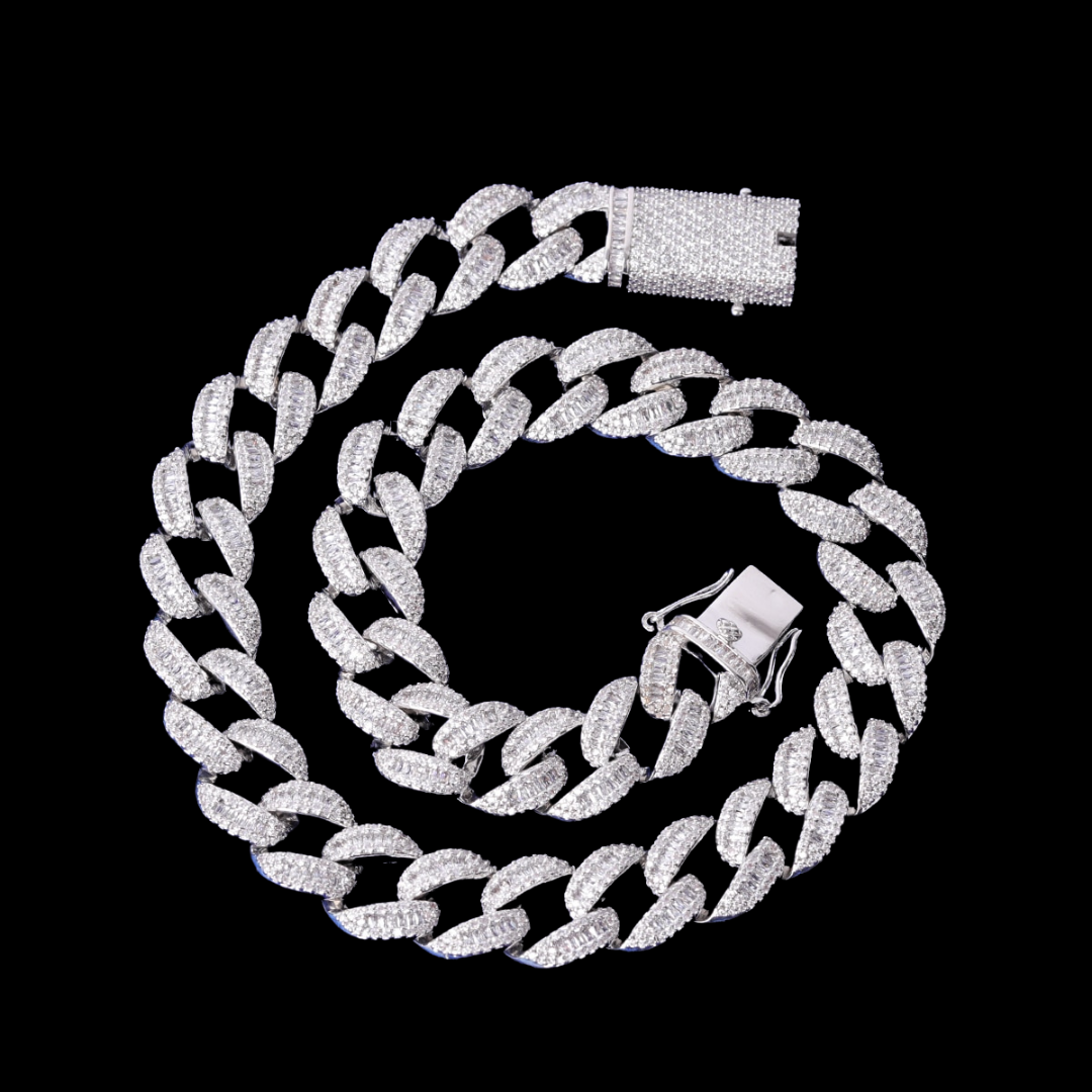 14MM Special Bail Classy Edition Cuban Link Iced Out Chain Necklace