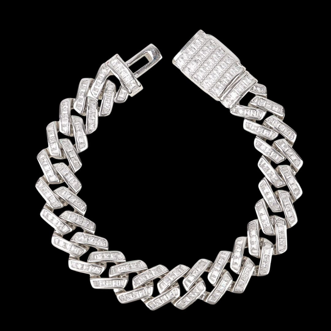 11MM Special Fully Baguette Iced Out Diamond Necklace Bracelet Set