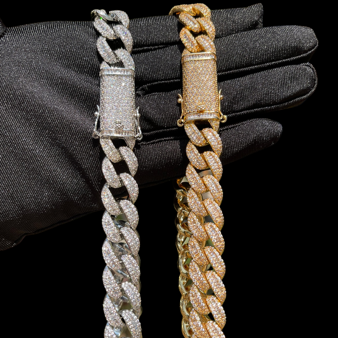 14MM Special Bail Classy Edition Cuban Link Iced Out Chain Necklace