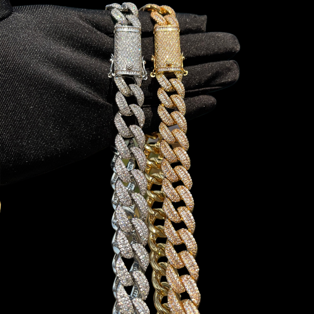 14MM Special Bail Classy Edition Cuban Link Iced Out Chain Necklace
