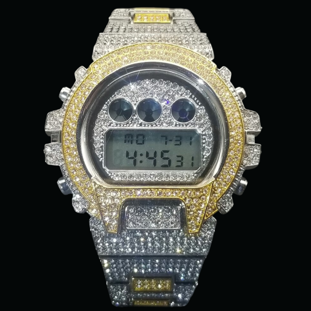 Luxury Chronograph Digital Led Diamond Waterproof  Watch