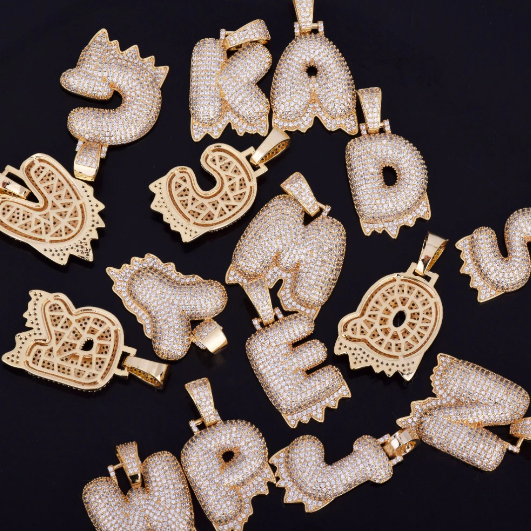 Custom Name Drippy Letter Chain Pendant