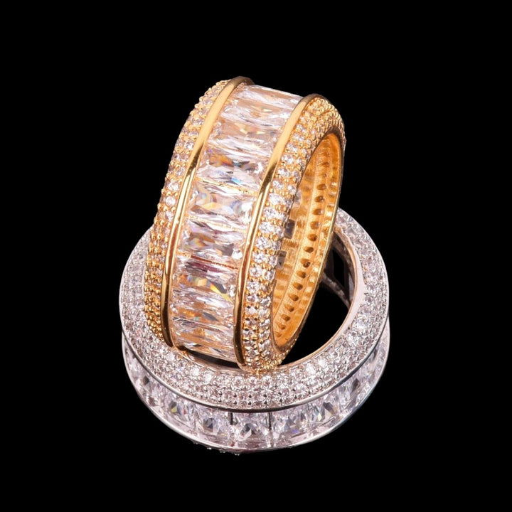 Baguette Cut Iced Out Diamond Ring