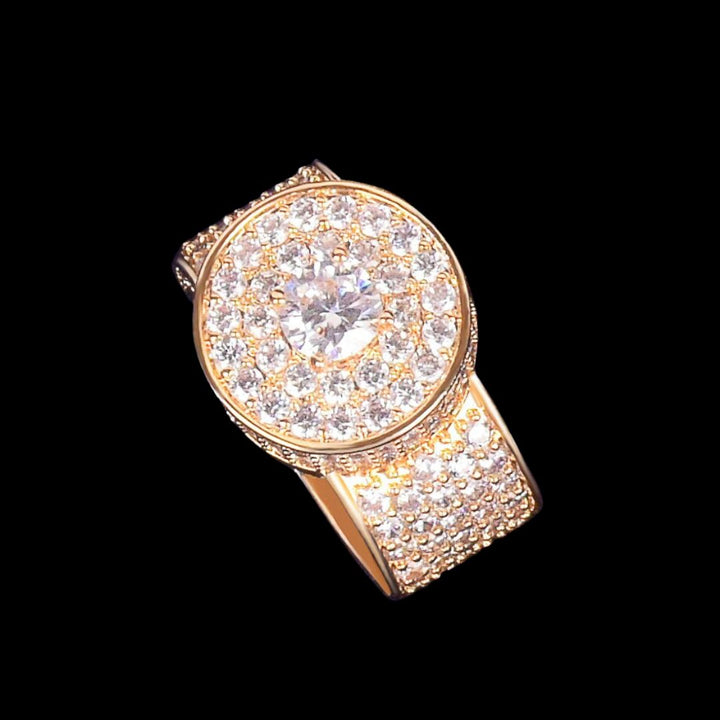 Tennis Cut Round Iced Out Diamond Ring