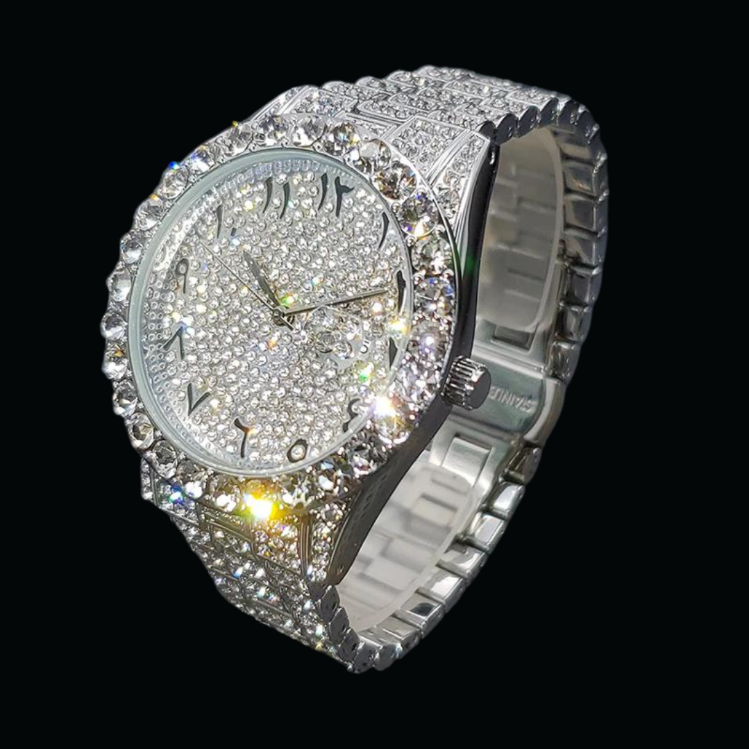 Iced Out Triple Color Luxury Numeral Design Watch