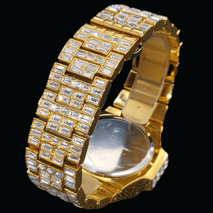 18K Fully Lab Diamond Covered Men's Luxurious Watch - Icey Pyramid