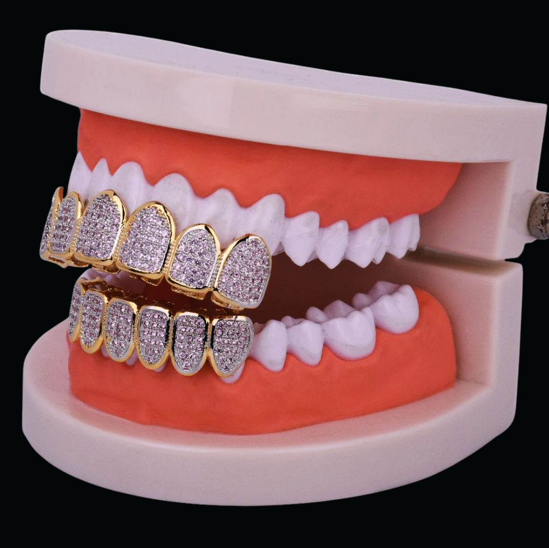 Purple Stones Iced Out Diamond Grillz