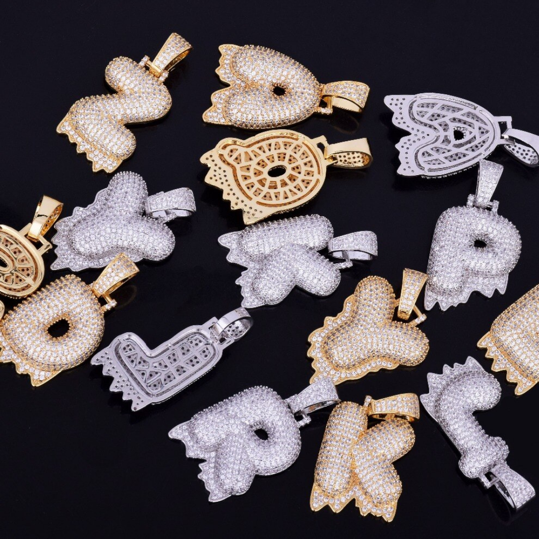 Custom Name Drippy Letter Chain Pendant