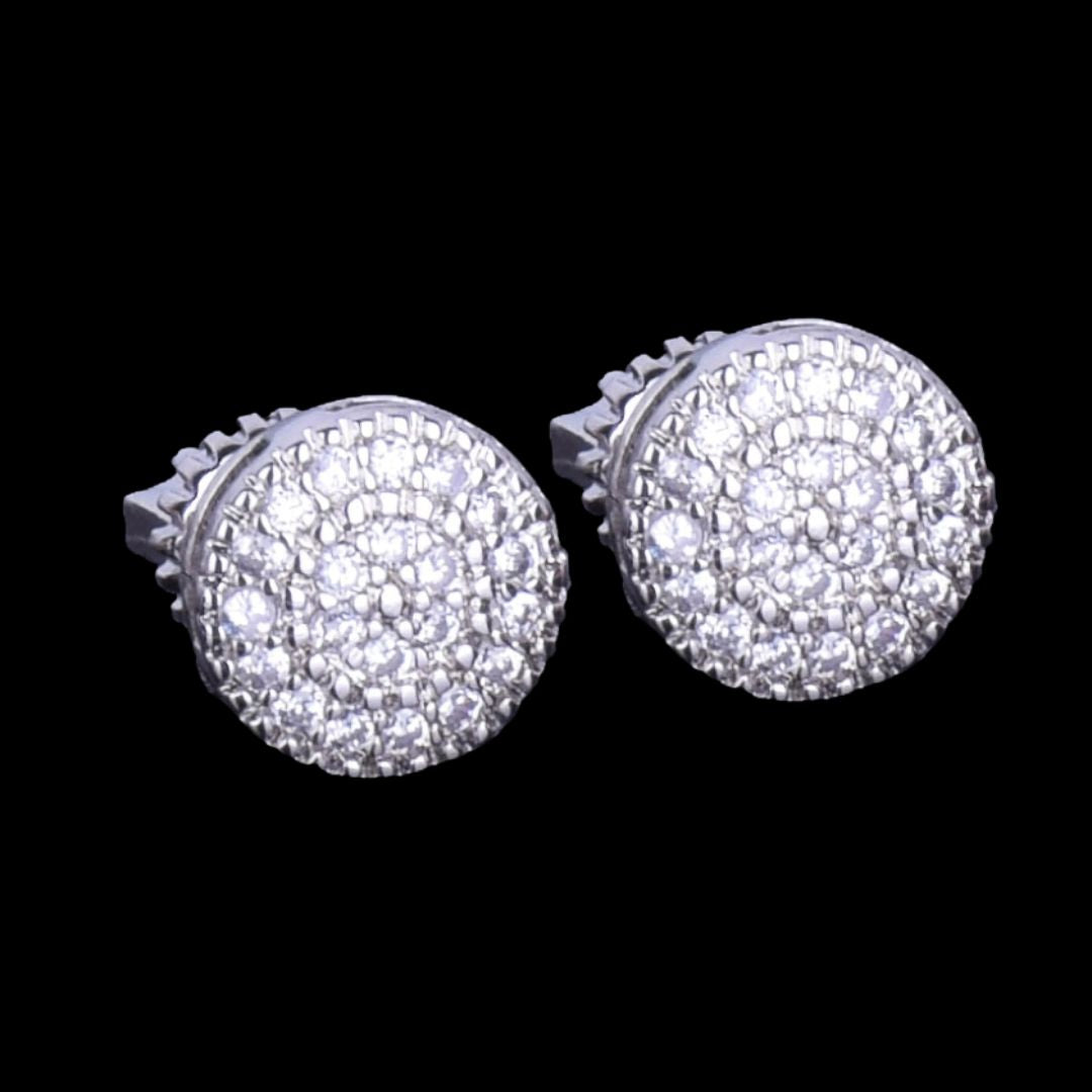 8MM Round Cut Special Shine Unisex Iced Out Tennis Earrings