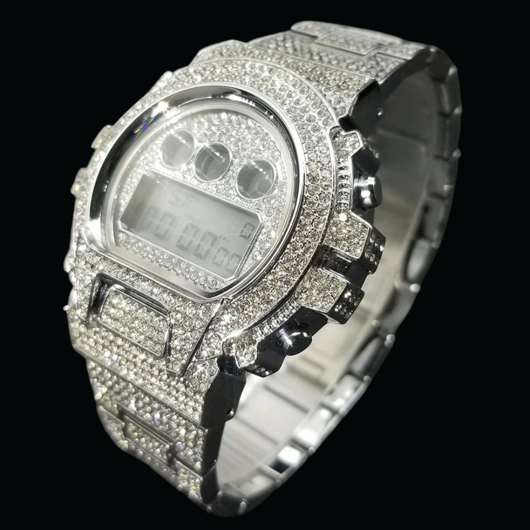 Luxury Chronograph Digital Led Diamond Waterproof  Watch
