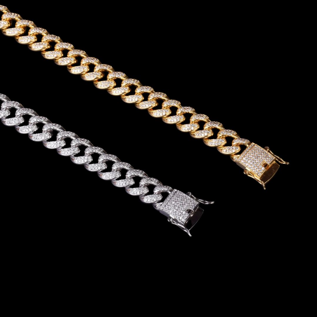 12MM Cuban Link Iced Out Diamond Necklace Chain