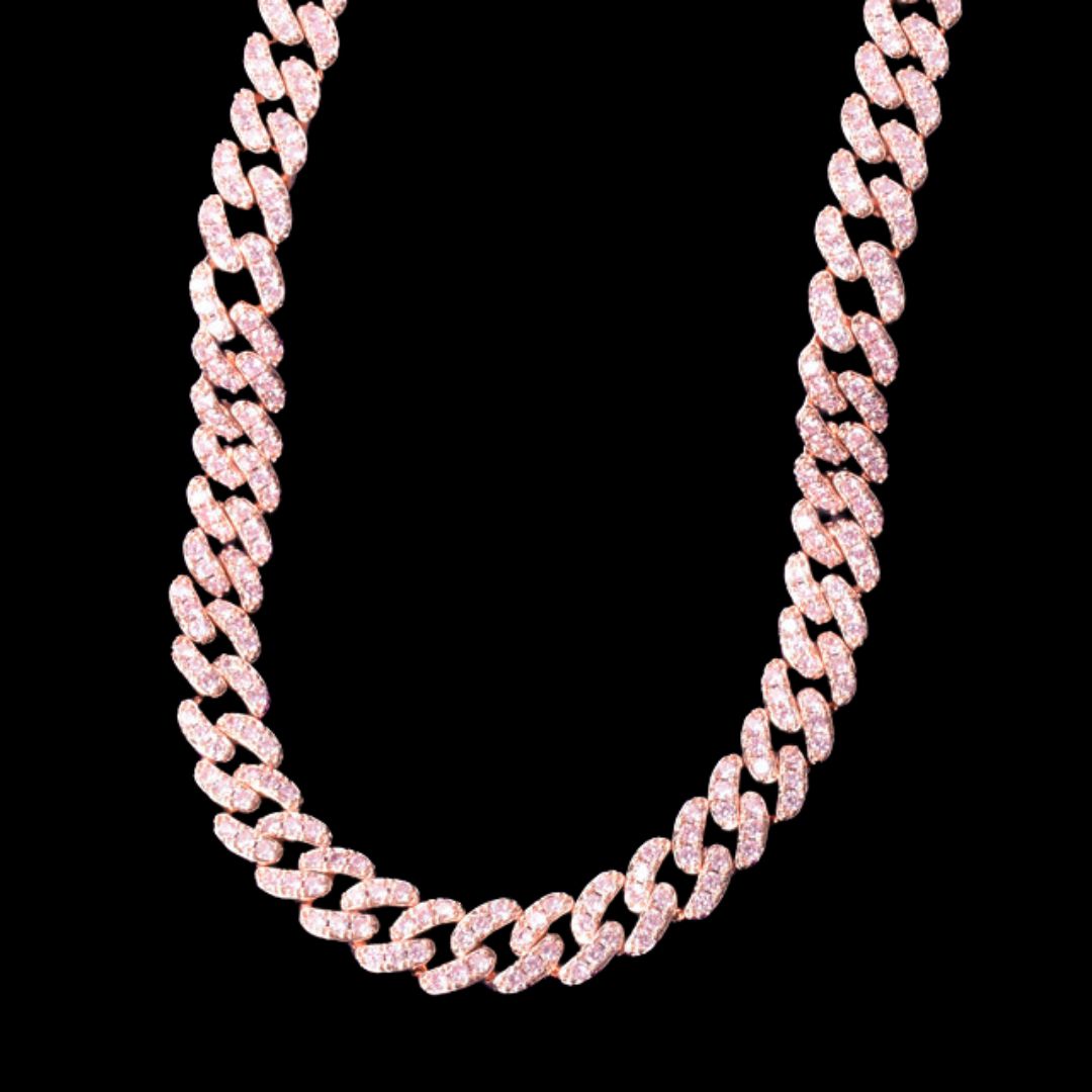 10MM Diamond Baguette Cut Miami Cuban Link Chain Iced Out Chain Necklace