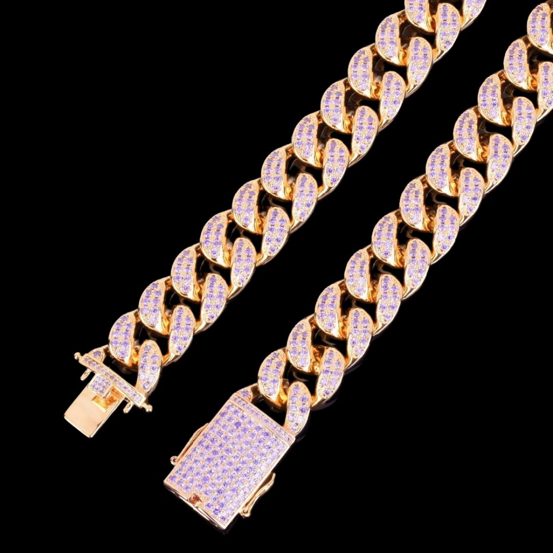 20MM Heavy Miami Cuban Link Chain Bling Hip Hop Iced Out Chain Necklace
