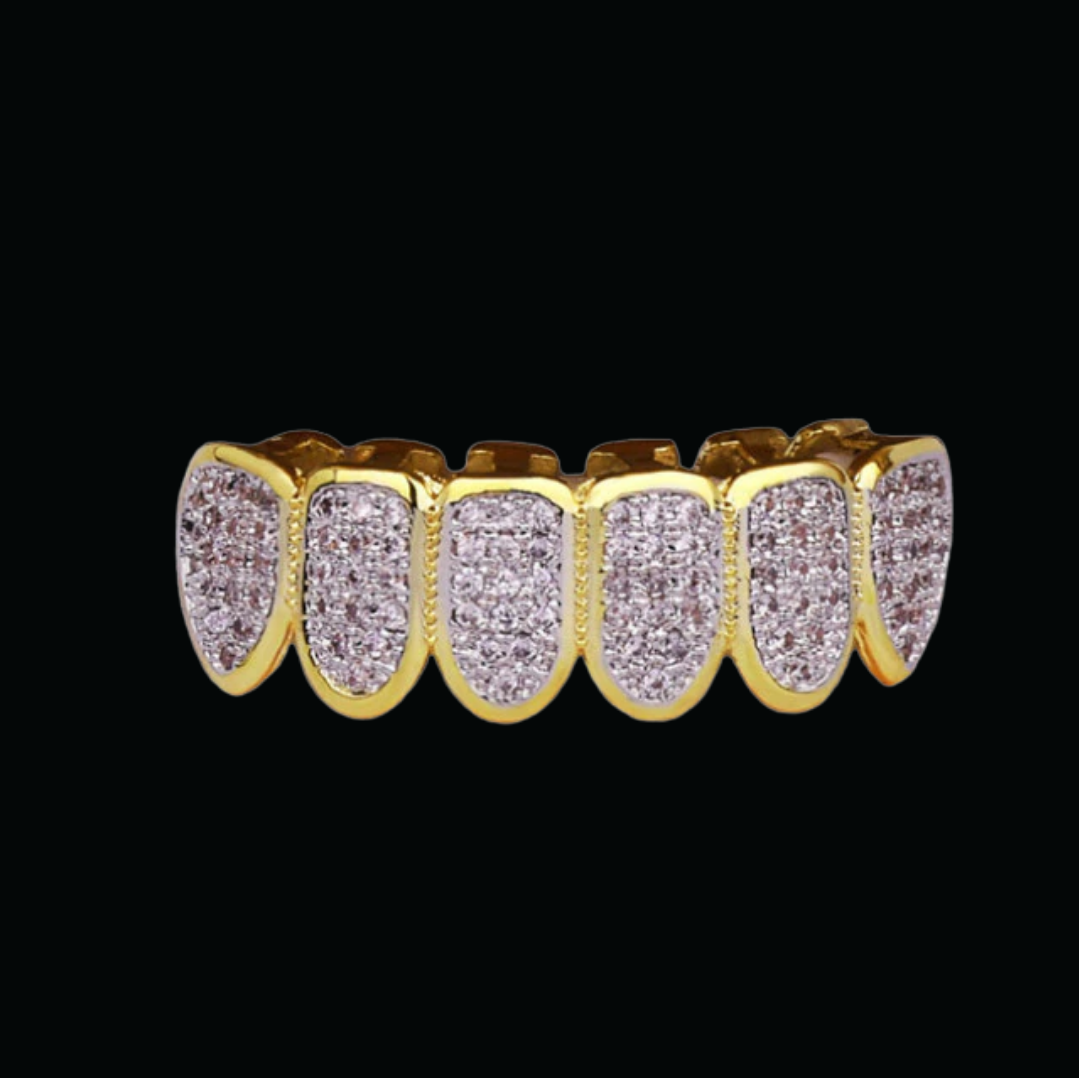 Iced Out Caps Micro Pave Fuchsia Grillz Set