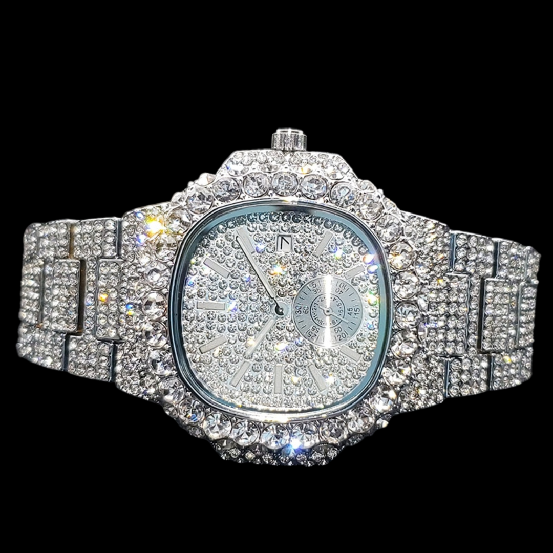 VVS Full Ice Date Special Minute Hand Iced Out Diamond Watch