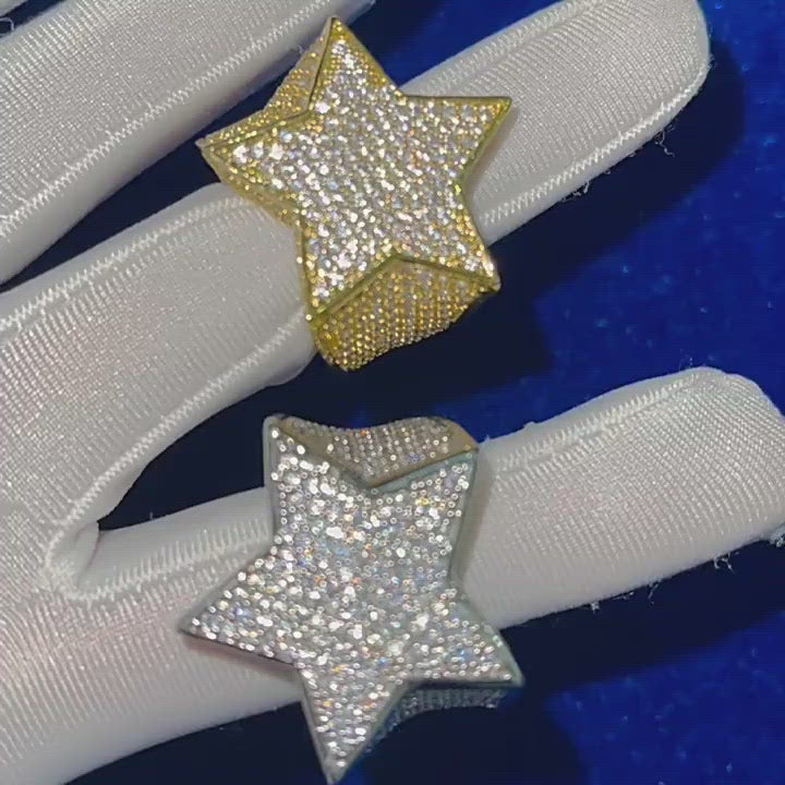 Star Iced Out Diamond Ring