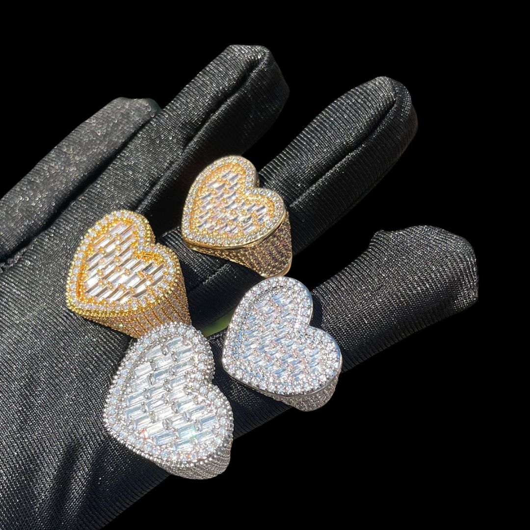 Heart Iced Out Tennis Diamond Ring