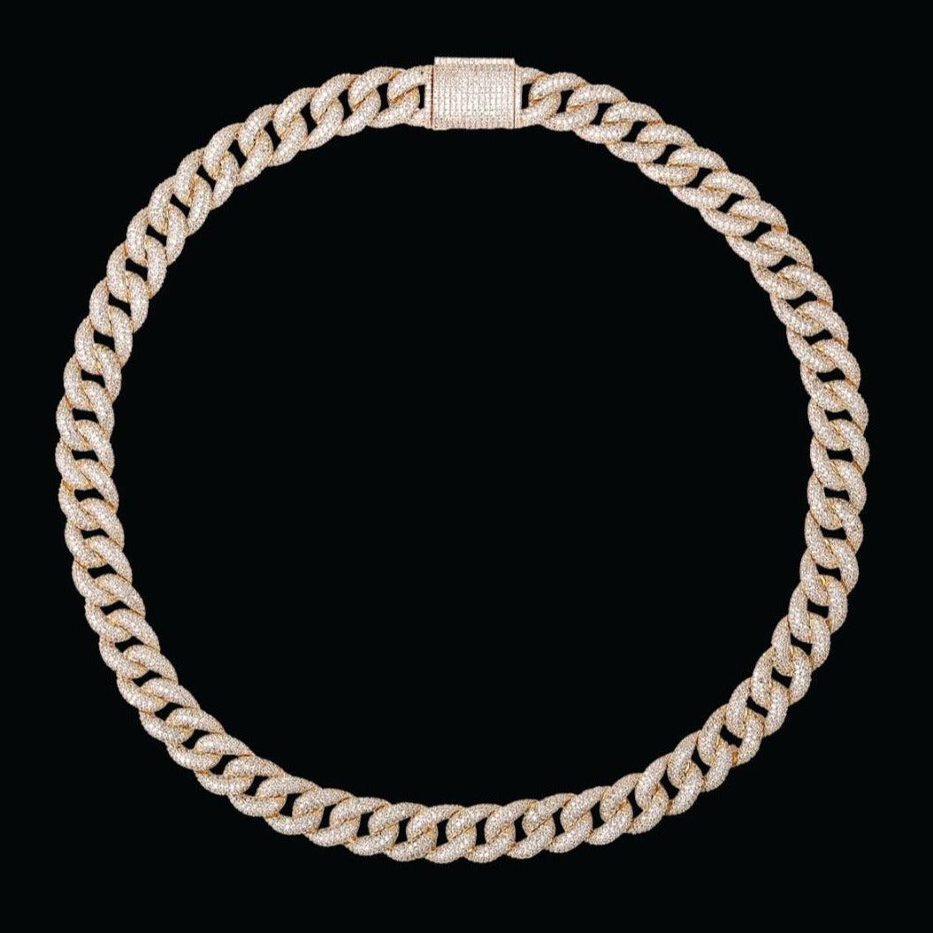 15mm Gold Plated  Miami Cuban Link Chain - Icey Pyramid