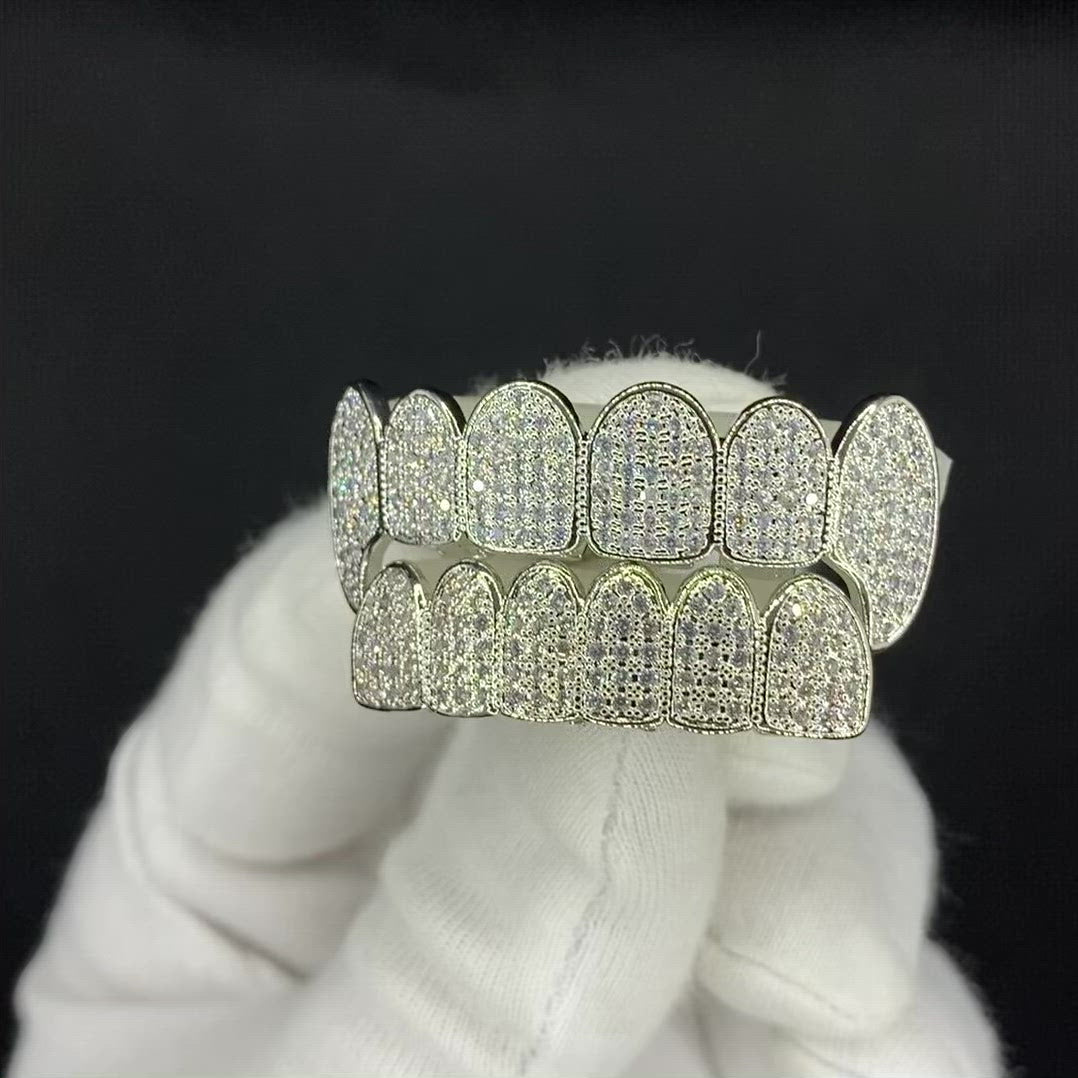 Iced Out Caps Micro Pave Fuchsia Grillz Set