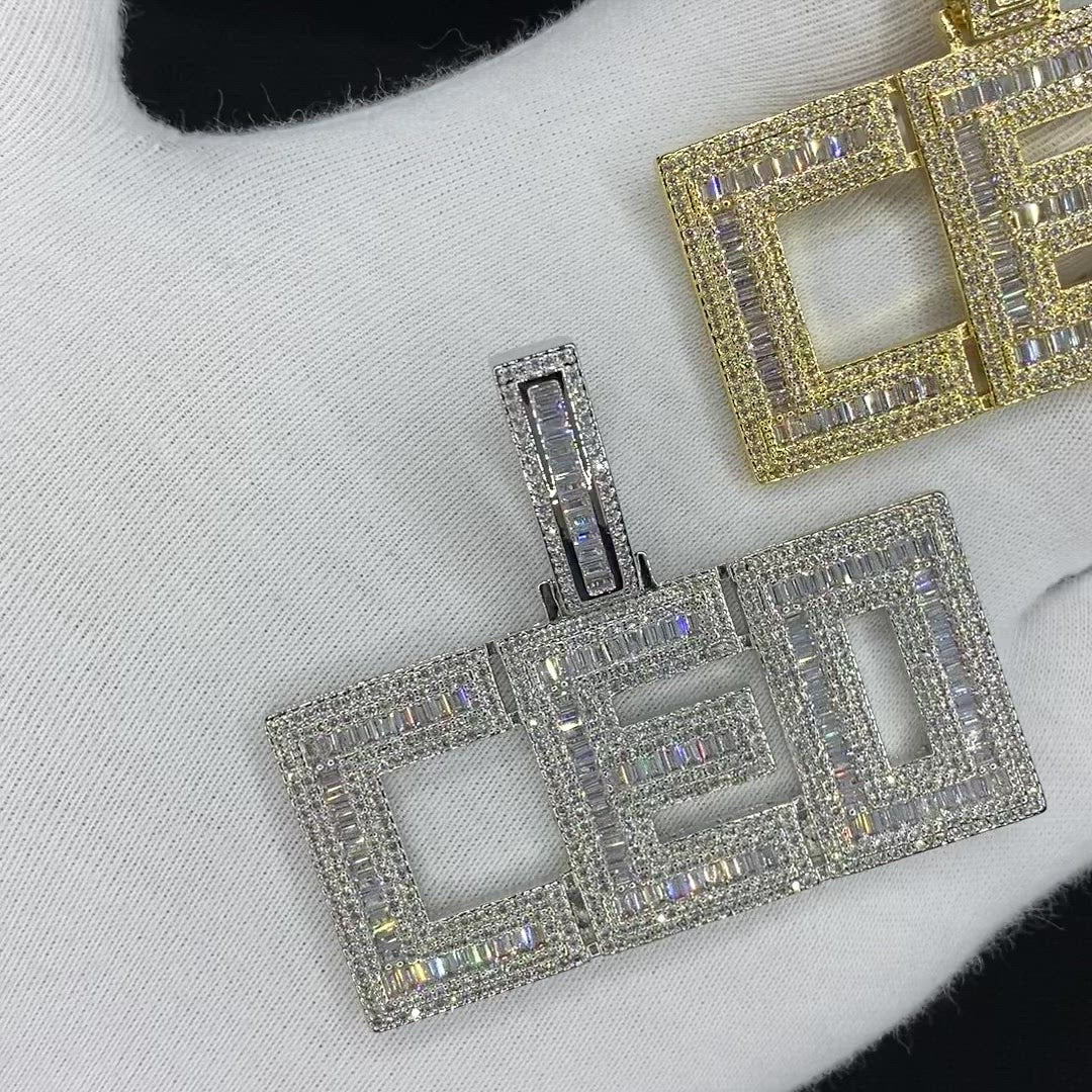 CEO Iced Out Letter Diamond Pendant Necklace