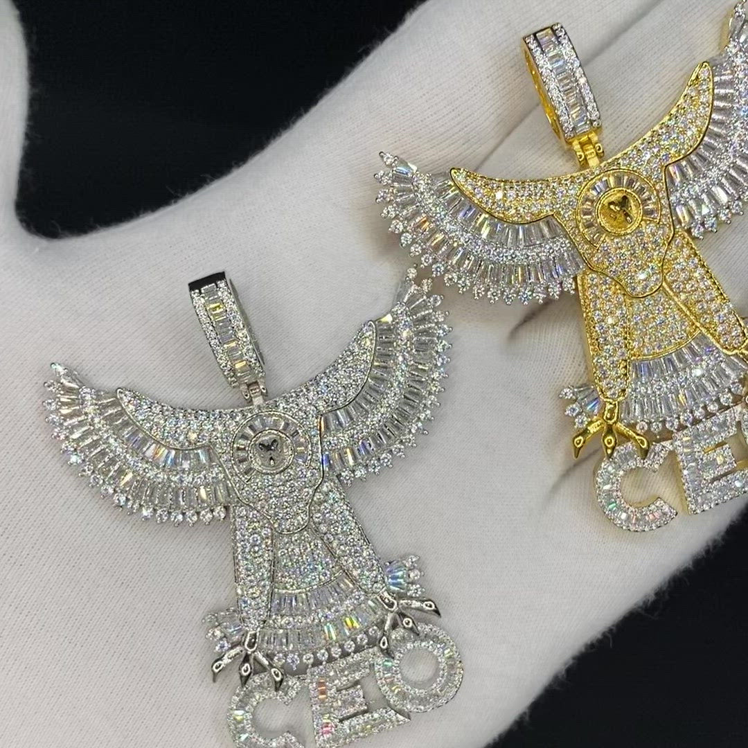 Eagle CEO Iced Out Letter Diamond Pendant Necklace